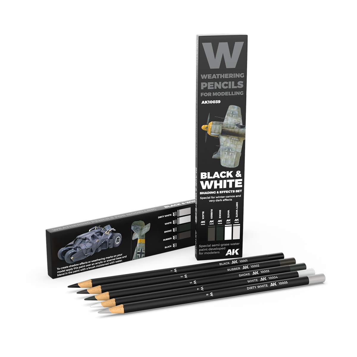 Blanco y Negro: Set de Sombreado y Efectos – Lapiceros Weathering