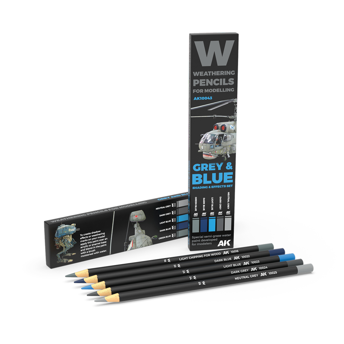 Gris y Azul: Set de Sombreado y Efectos – Lapiceros Weathering