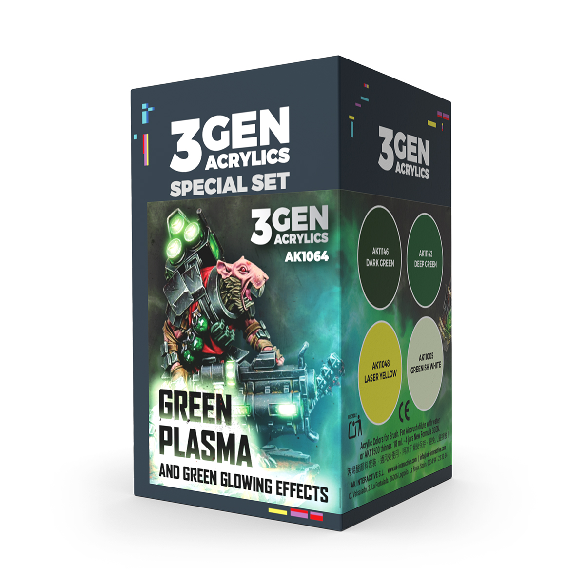 Wargame Set de Colores. Plasma Verde y Efectos Luminosos – 3GEN Pintura Acrilica