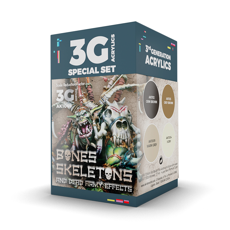Wargame Set de Colores. Huesos y Esqueletos – 3GEN Pintura Acrilica
