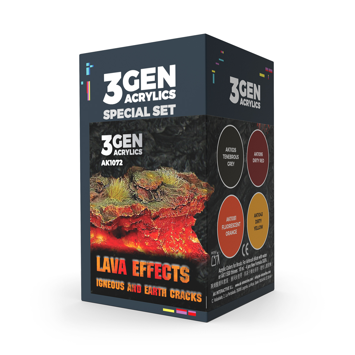 Wargame Set de Colores. Efectos de Lava – 3GEN Pintura Acrilica