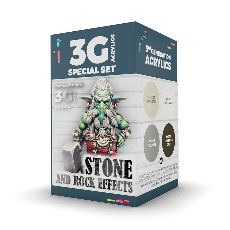 Wargame Set de Colores. Efectos de Piedra y Roca – 3GEN Pintura Acrilica