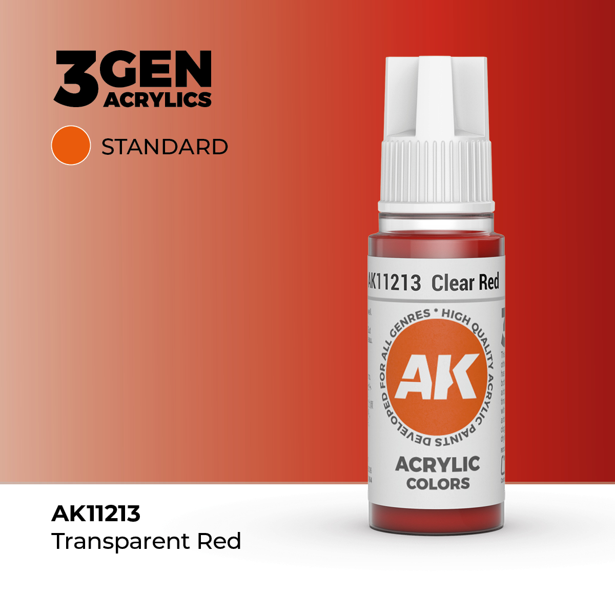Rojo Transparente – Estandar – 3GEN Pintura Acrilica