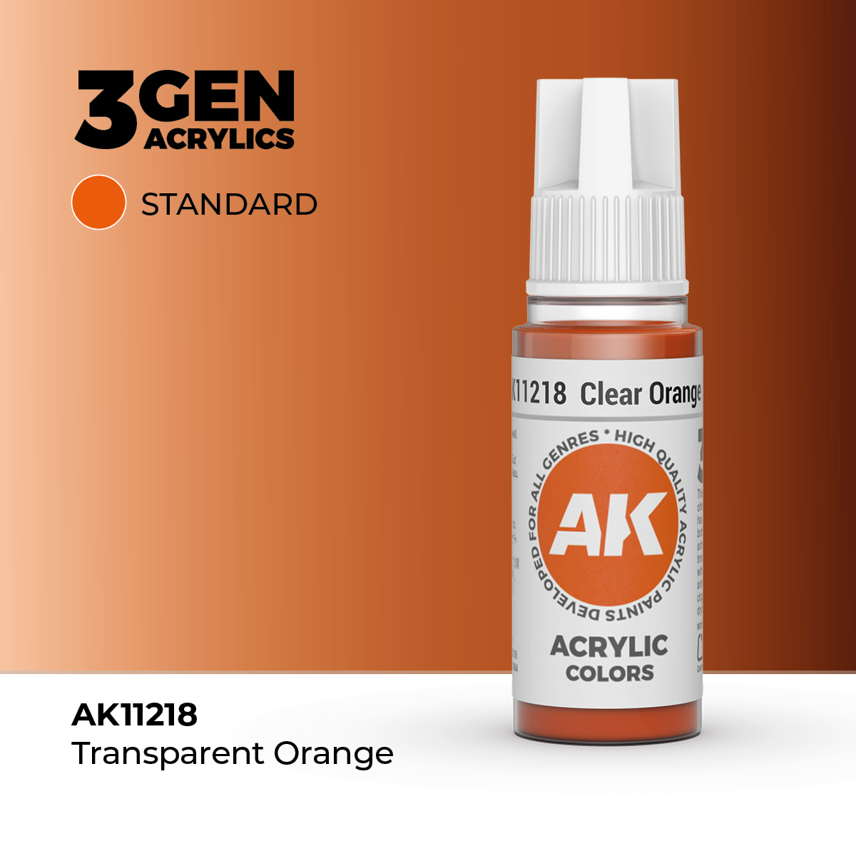 Naranja Transparente – Estandar – 3GEN Pintura Acrilica