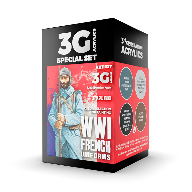 Set Colores de Uniformes Franceses 1GM – 3GEN Pintura Acrilica