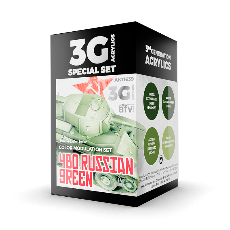 Set de Modulación Verde Ruso 4BO – 3GEN Pintura Acrilica