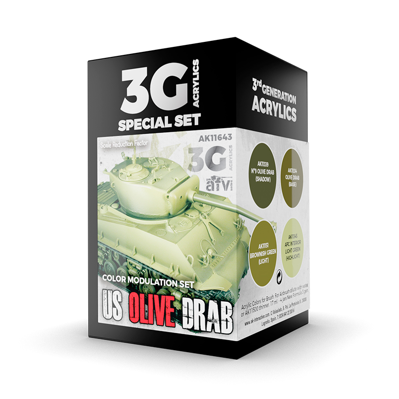 Set de Modulación Olive Drab de EE. UU. – 3GEN Pintura Acrilica
