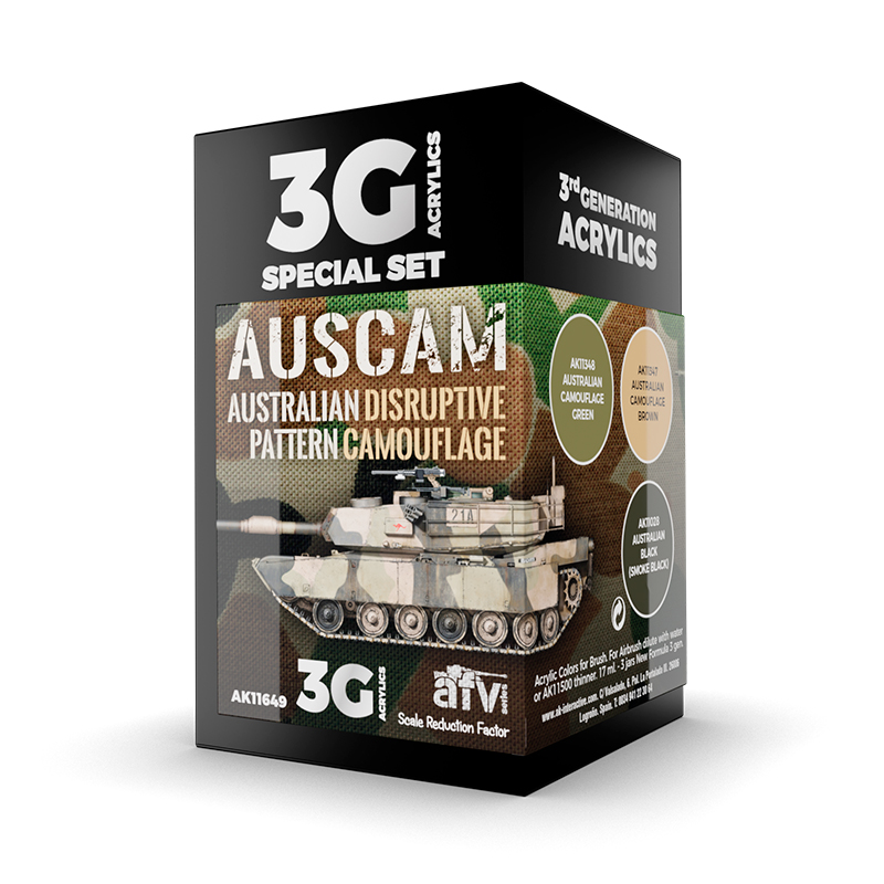 Set Uniforme de Camuflaje con Patrón Disruptivo Australiano (DPCU) Colores Auscam – 3GEN Pintura Acrilica