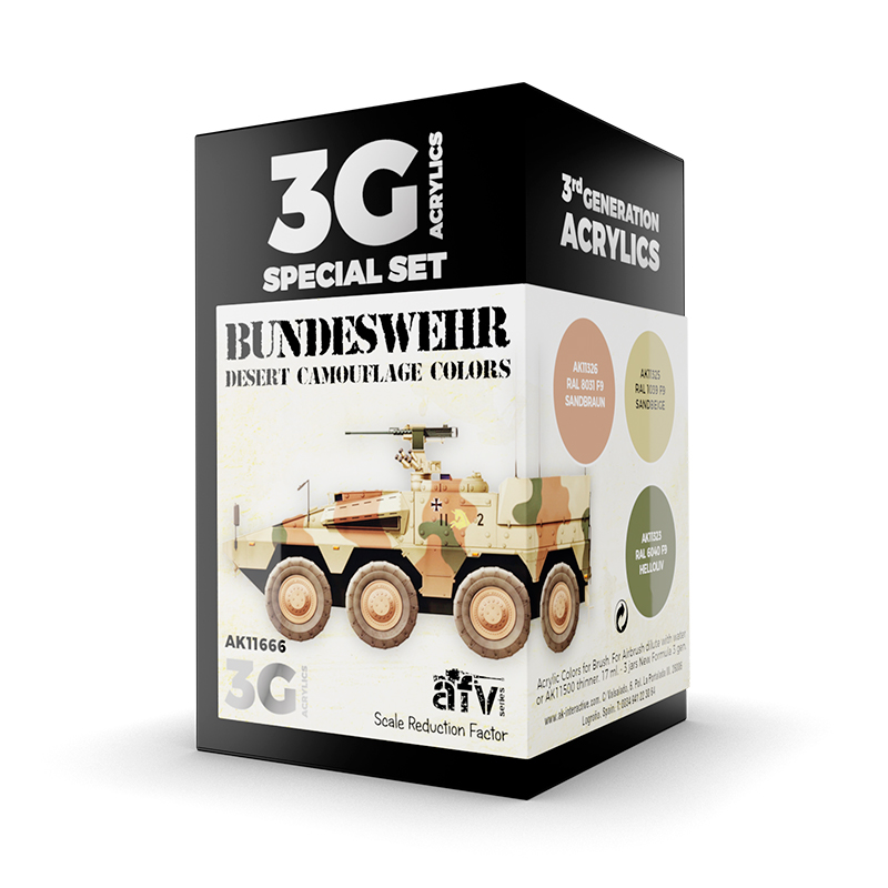 Set Colores de Camuflaje Desértico Bundeswehr – 3GEN Pintura Acrilica