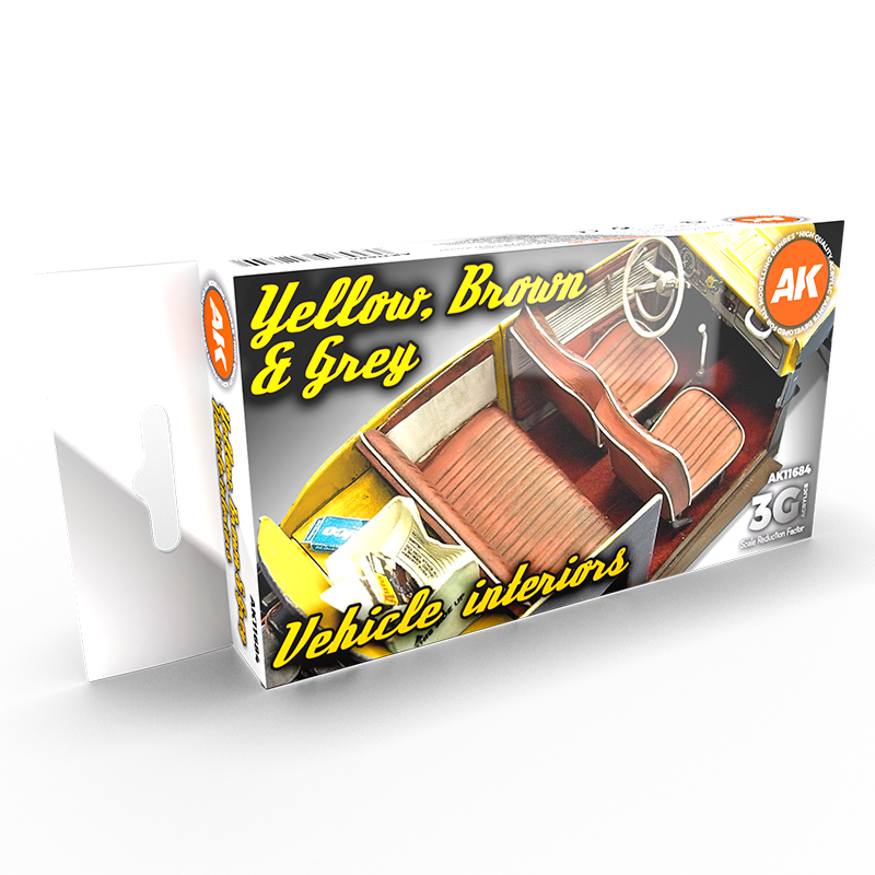 Set Colores Interiores de Vehículos Amarillo, Marrón y Gris – 3GEN Pintura Acrilica
