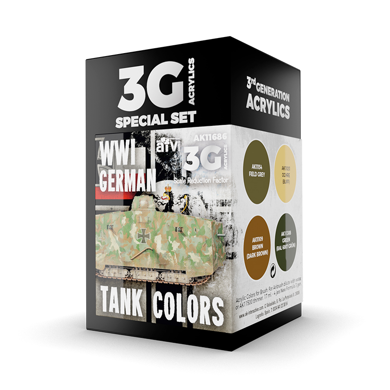Set Colores de Tanques Alemanes de la 1GM – 3GEN Pintura Acrilica