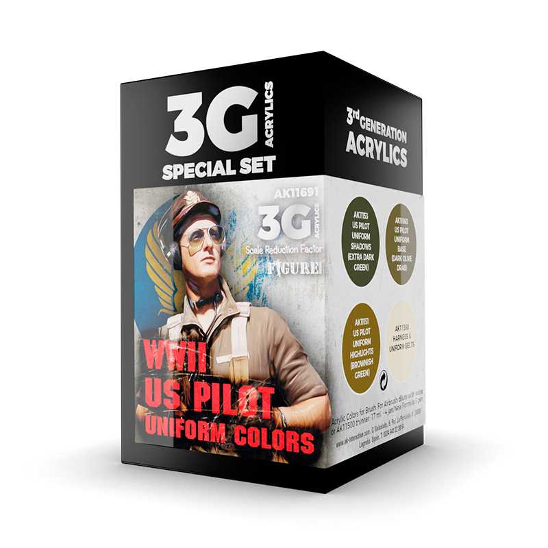 Set Colores de Uniformes de Piloto de EE. UU. 2GM – 3GEN Pintura Acrilica