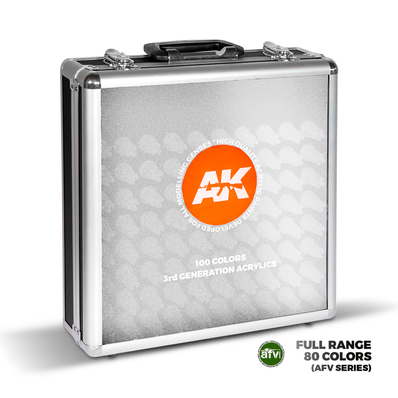 Maletín AK con 80 Colores – Serie AFV Rango Completo – 3GEN Pintura Acrilica