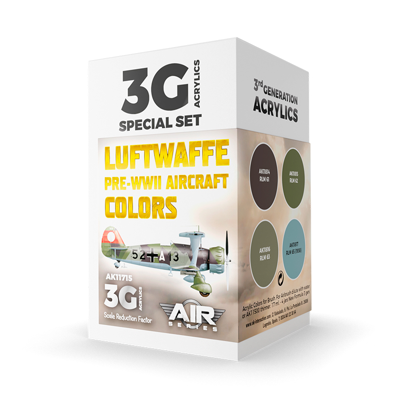 Set Colores de Aeronaves Luftwaffe Pre-2GM – 3GEN Pintura Acrilica