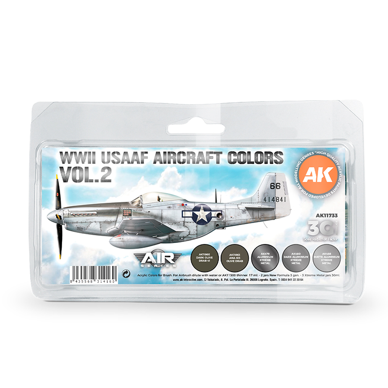 Set Colores de Aeronaves USAAF 2GM Vol.2 – 3GEN Pintura Acrilica