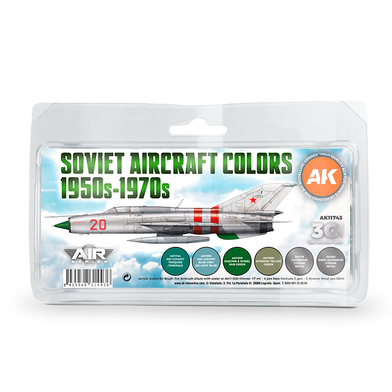 Set Colores de Aeronaves Soviéticas 1950s-1970s – 3GEN Pintura Acrilica