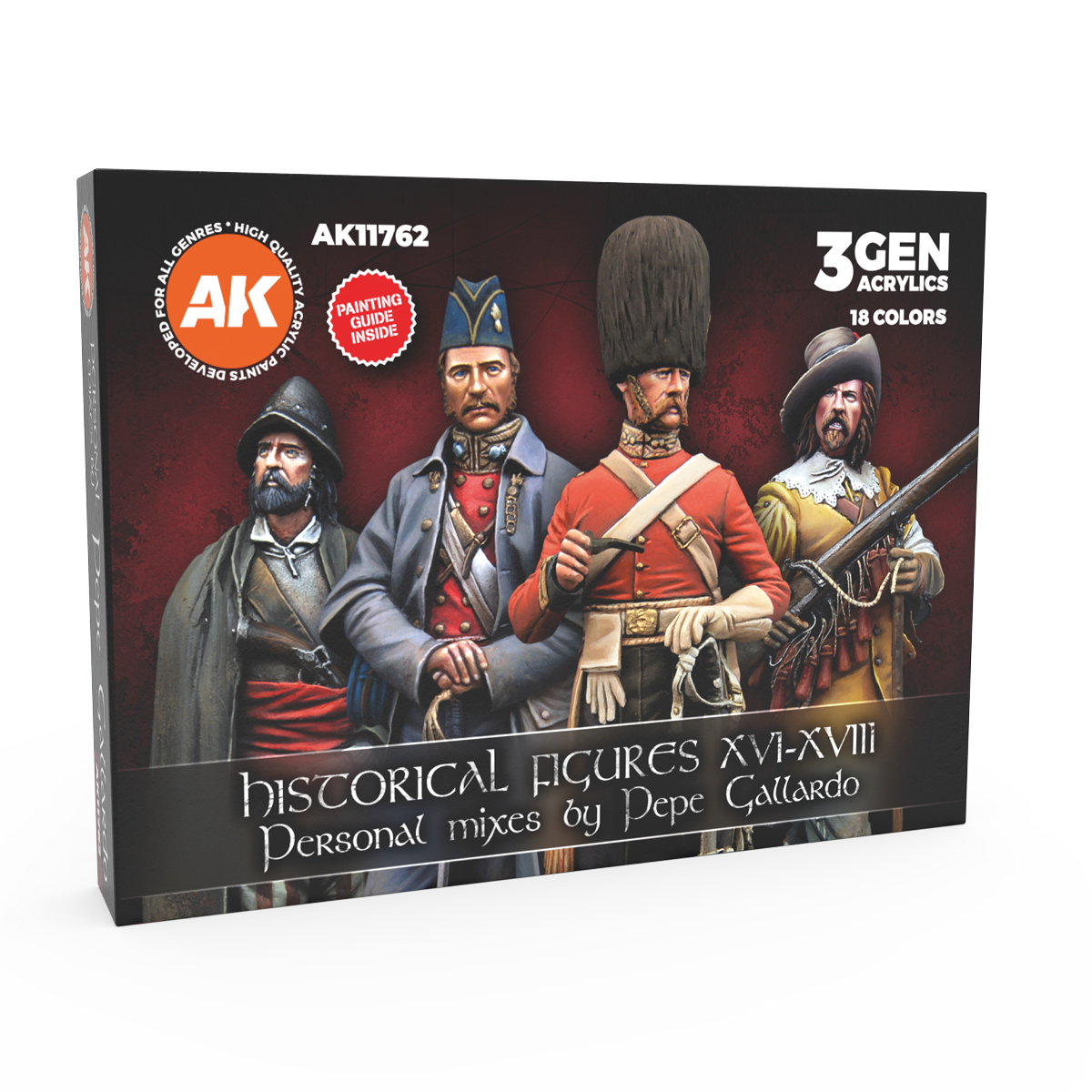 Set de Autor – Figuras Históricas S S. XVI-XVIII por Pepe Gallardo – 3GEN Pintura Acrilica