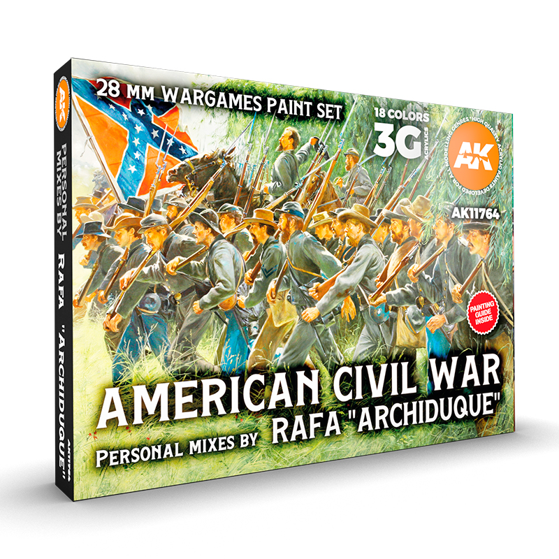 Set de Autor – Rafa “Archiduque” – Set de Pintura Especial Guerra Civil Americana 28mm – 3GEN Pintura Acrilica