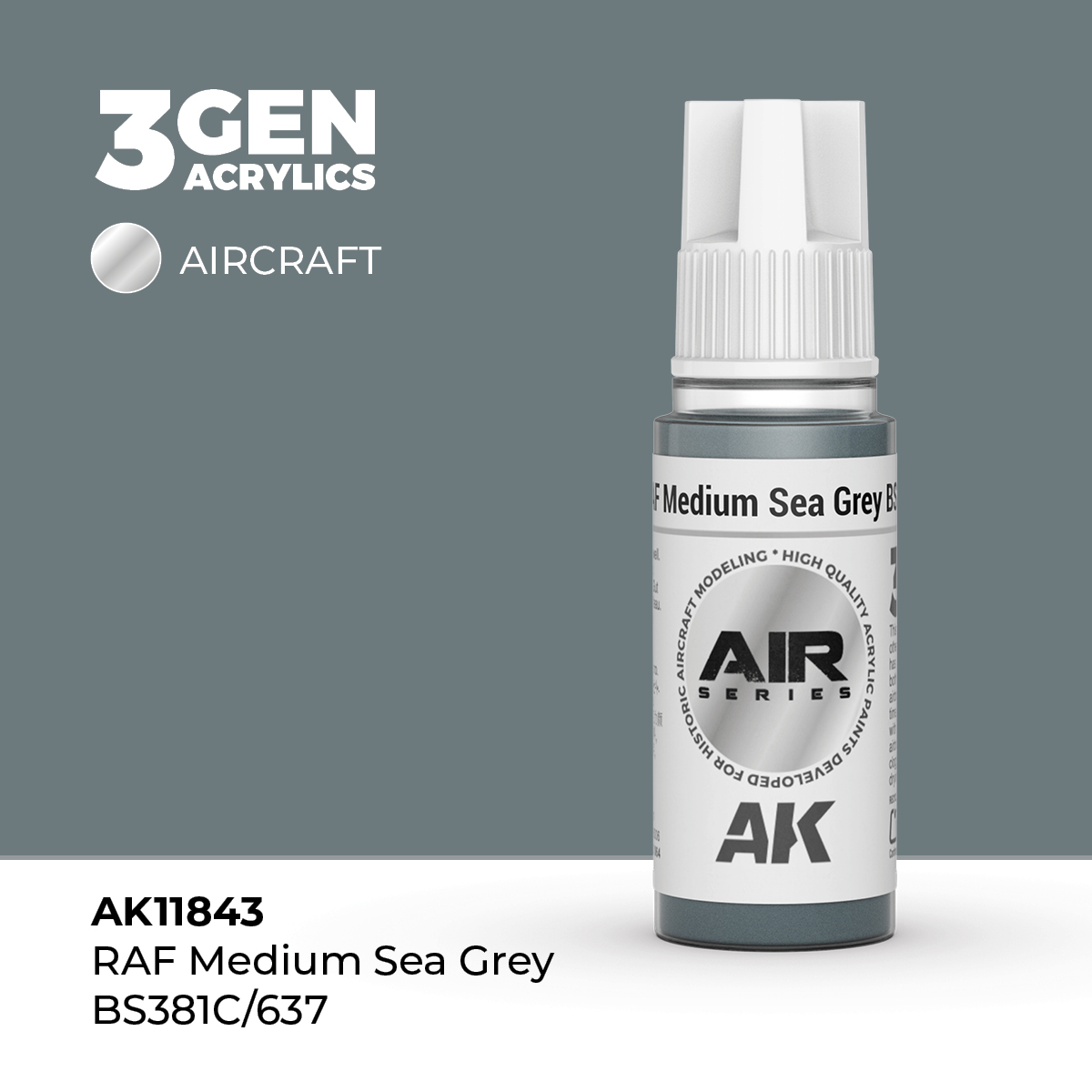 Gris Mar Medio RAF BS381C/637 – Air / Aire – 3GEN Pintura Acrilica