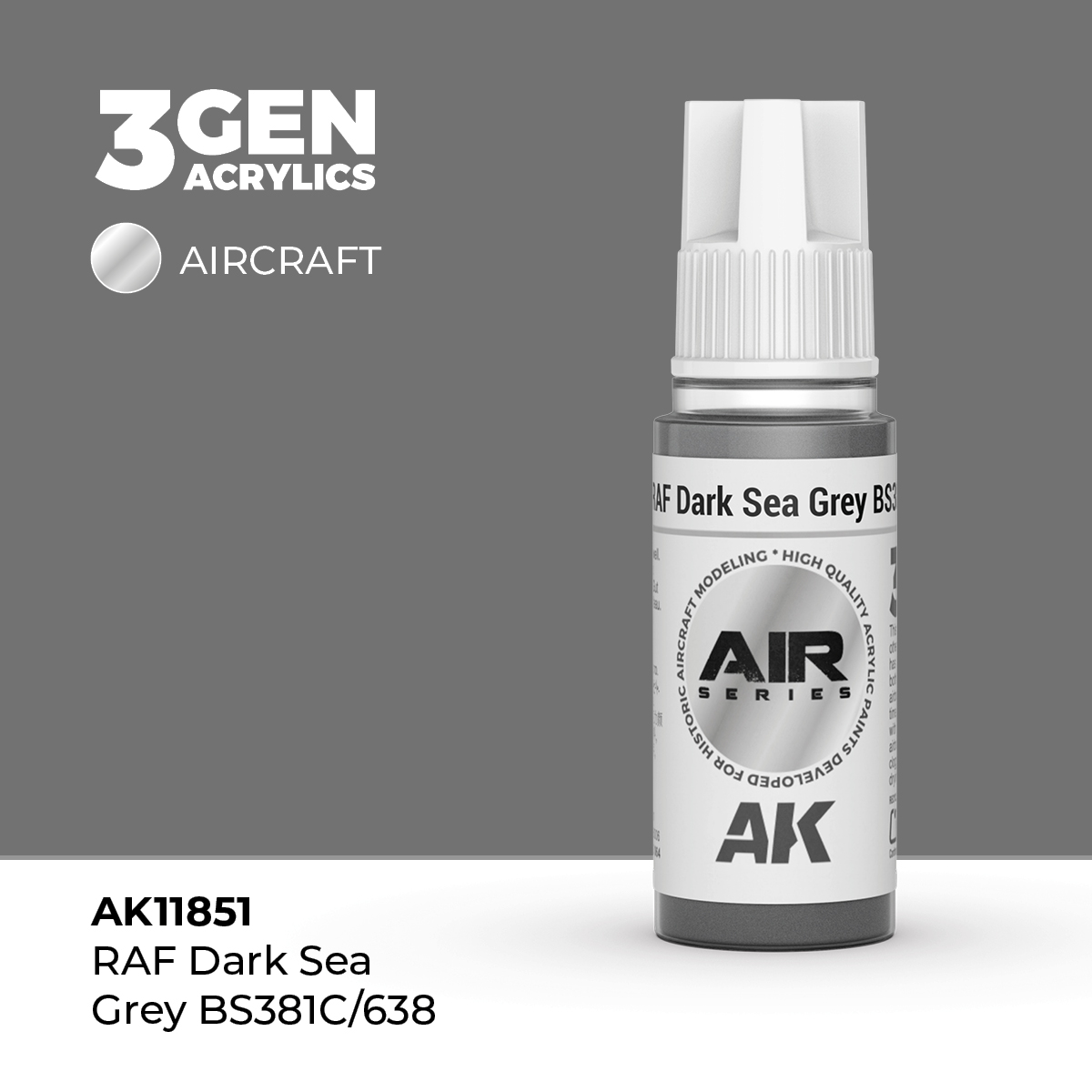 Gris Mar Oscuro RAF BS381C/638 – Air / Aire – 3GEN Pintura Acrilica