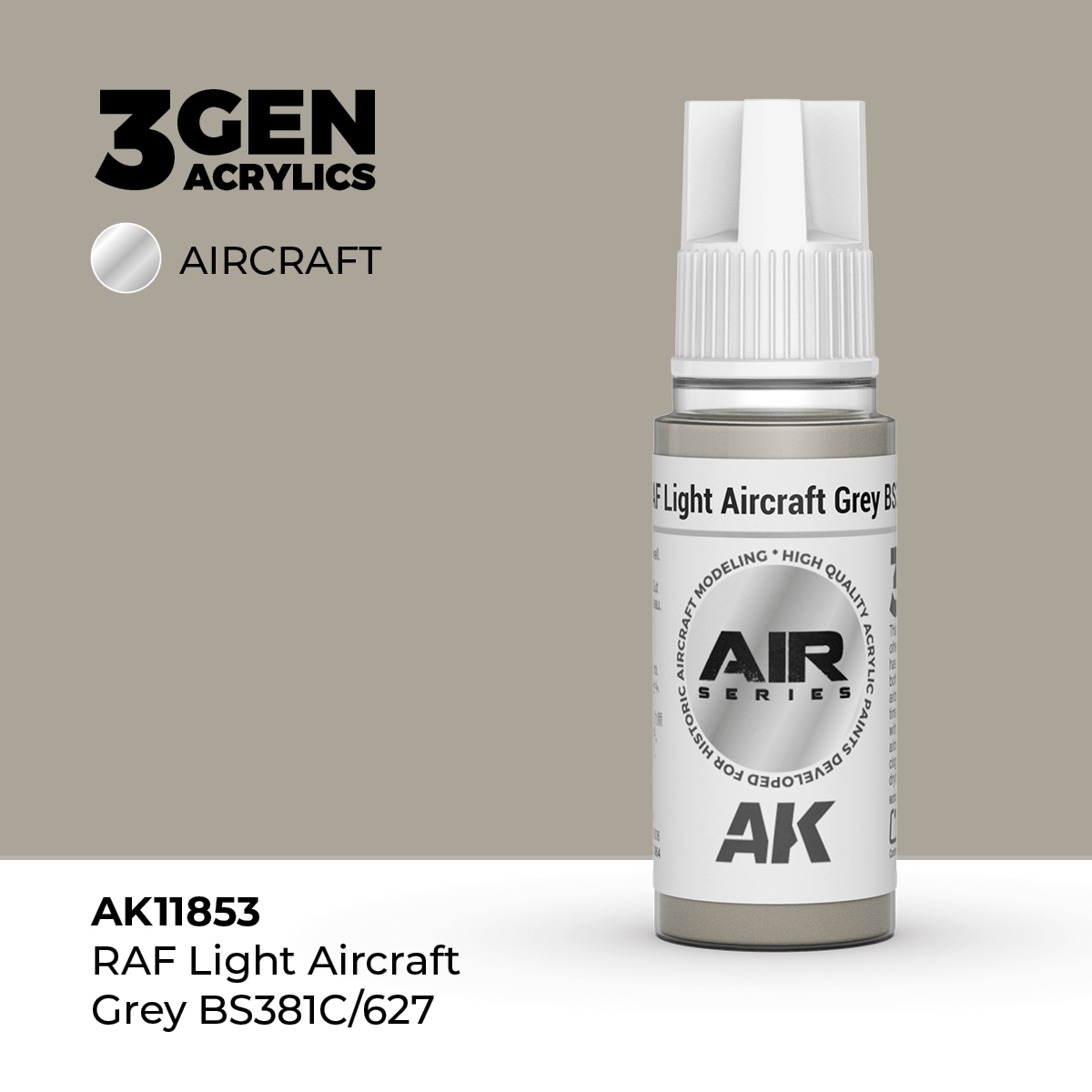 Gris Claro de Aeronaves RAF BS381C/627 – Air / Aire – 3GEN Pintura Acrilica