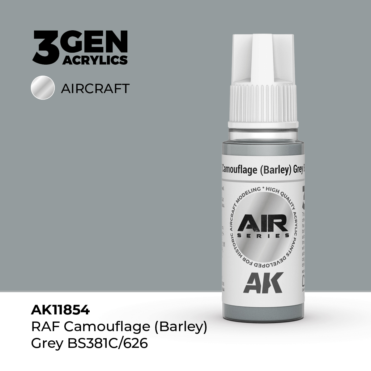 Gris de Camuflaje RAF (Barley) BS381C/626 – Air / Aire – 3GEN Pintura Acrilica