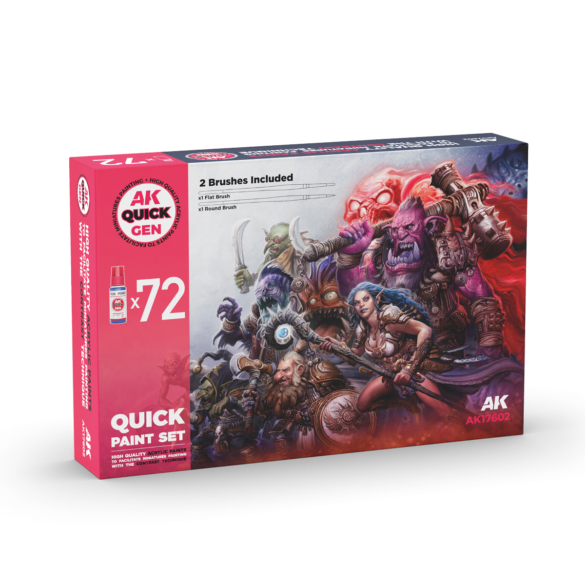 Set Quick Gen – 72 Colores Quick Gen (+2 Medium 18ml +2 Pinceles Gratis)