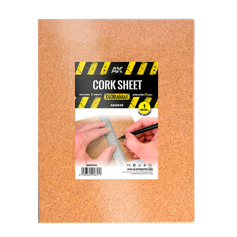 Plancha de Corcho – Grano Fino 200x300x1mm