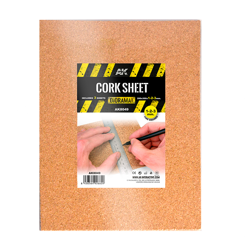 Plancha de Corcho – Grano Fino 200x300x1-2-3mm