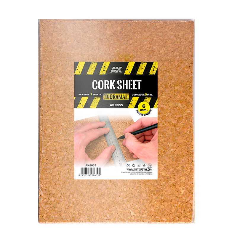 Plancha de Corcho – Grano Grueso 200x290x6mm