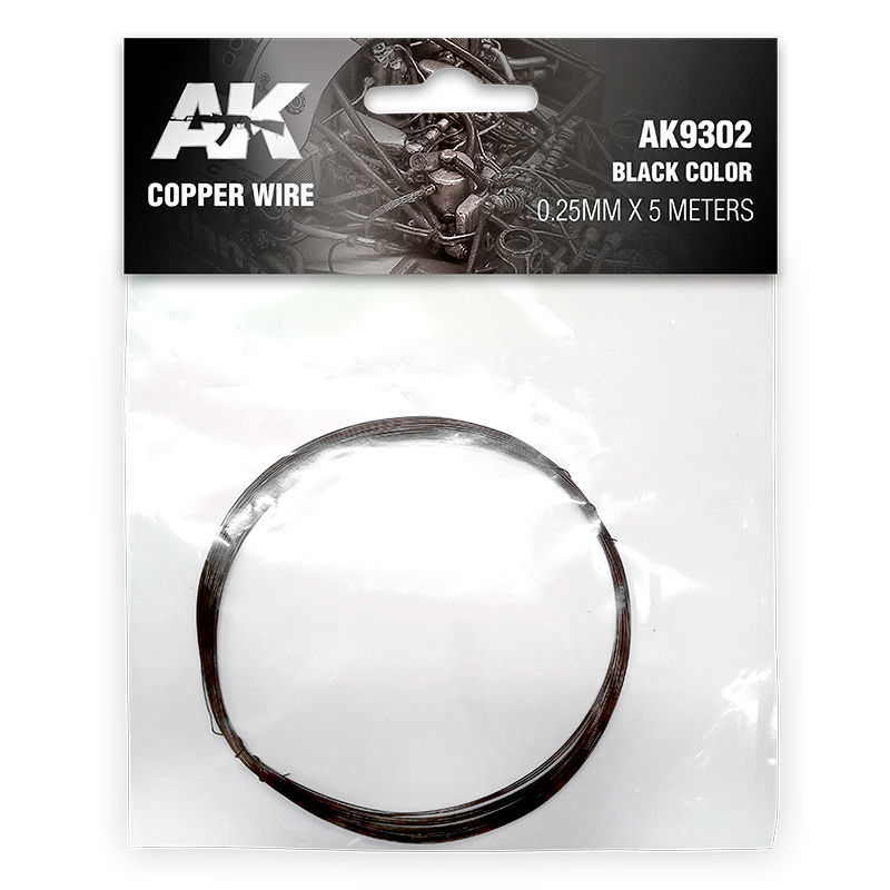 Hilo de Cobre 0.25mm Ø X 5 Metros. Color Negro