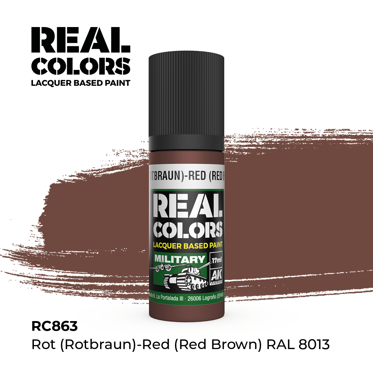 Rojo (Marrón Rojizo) RAL 8013 – Color Real