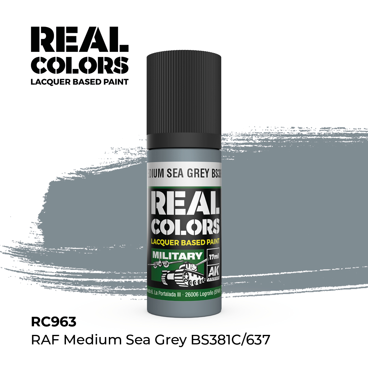 RAF Gris Mar Medio BS381C/637 – Color Real