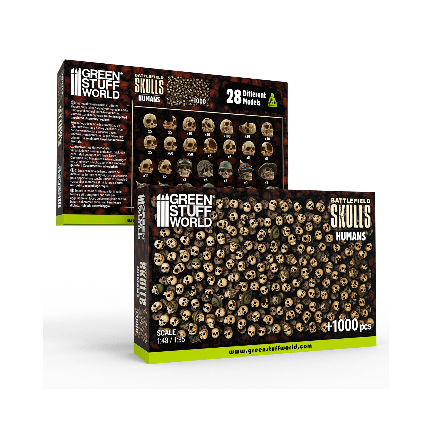 1000x Craneos de Resina 1:48-1:35