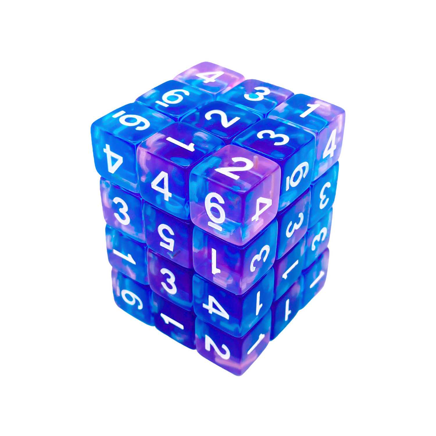 36x Dados D6 12mm - Azul Claro - Morado