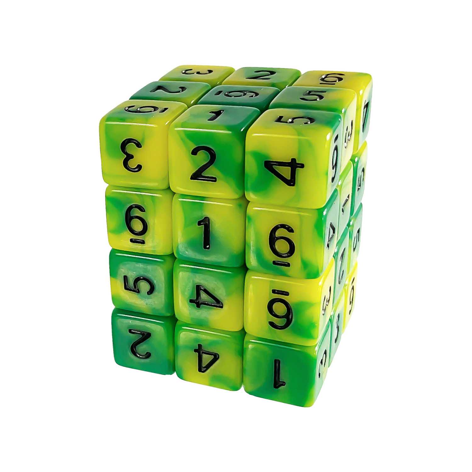 36x Dados D6 12mm - Lima Marmol