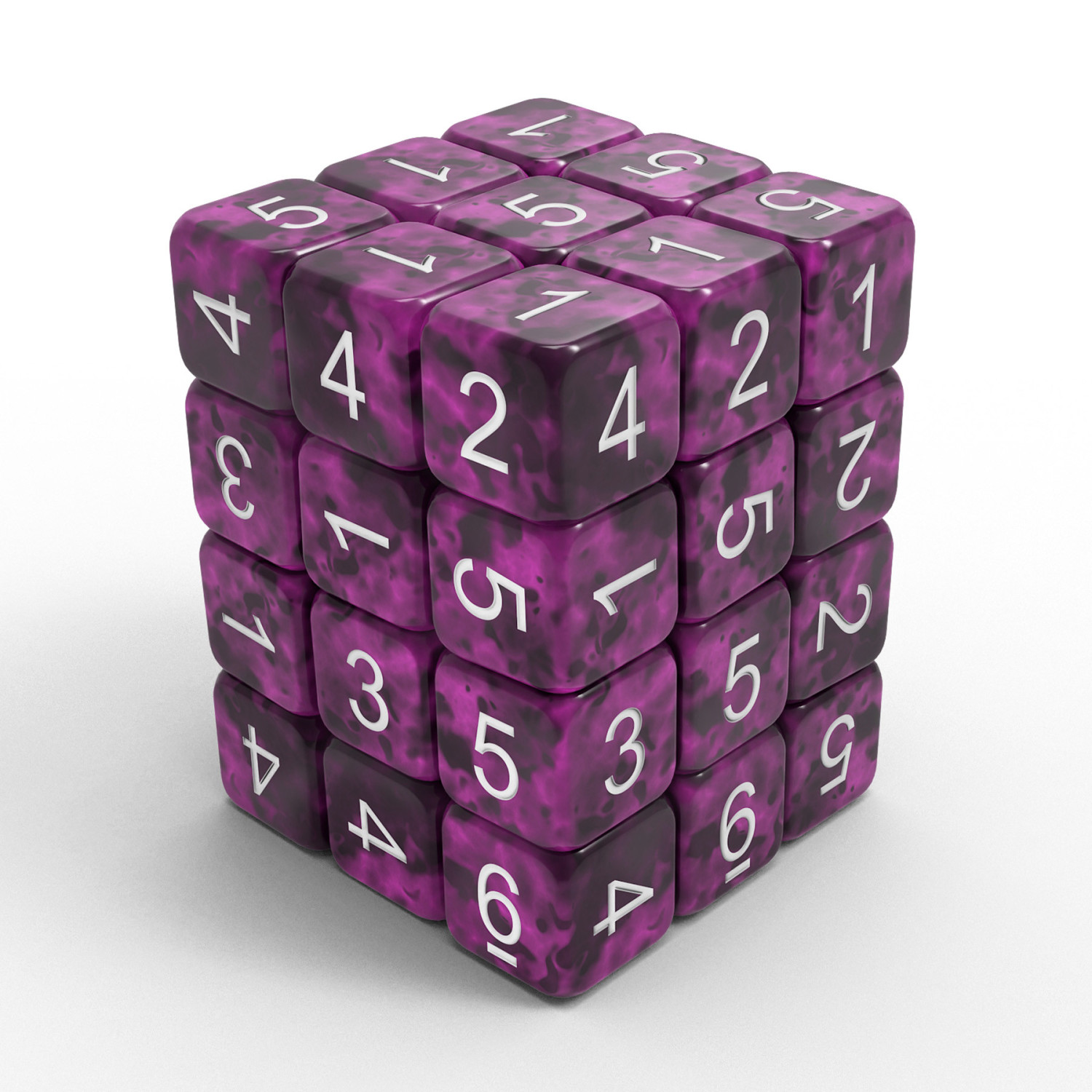 36x Dados D6 12mm - Violeta Negro