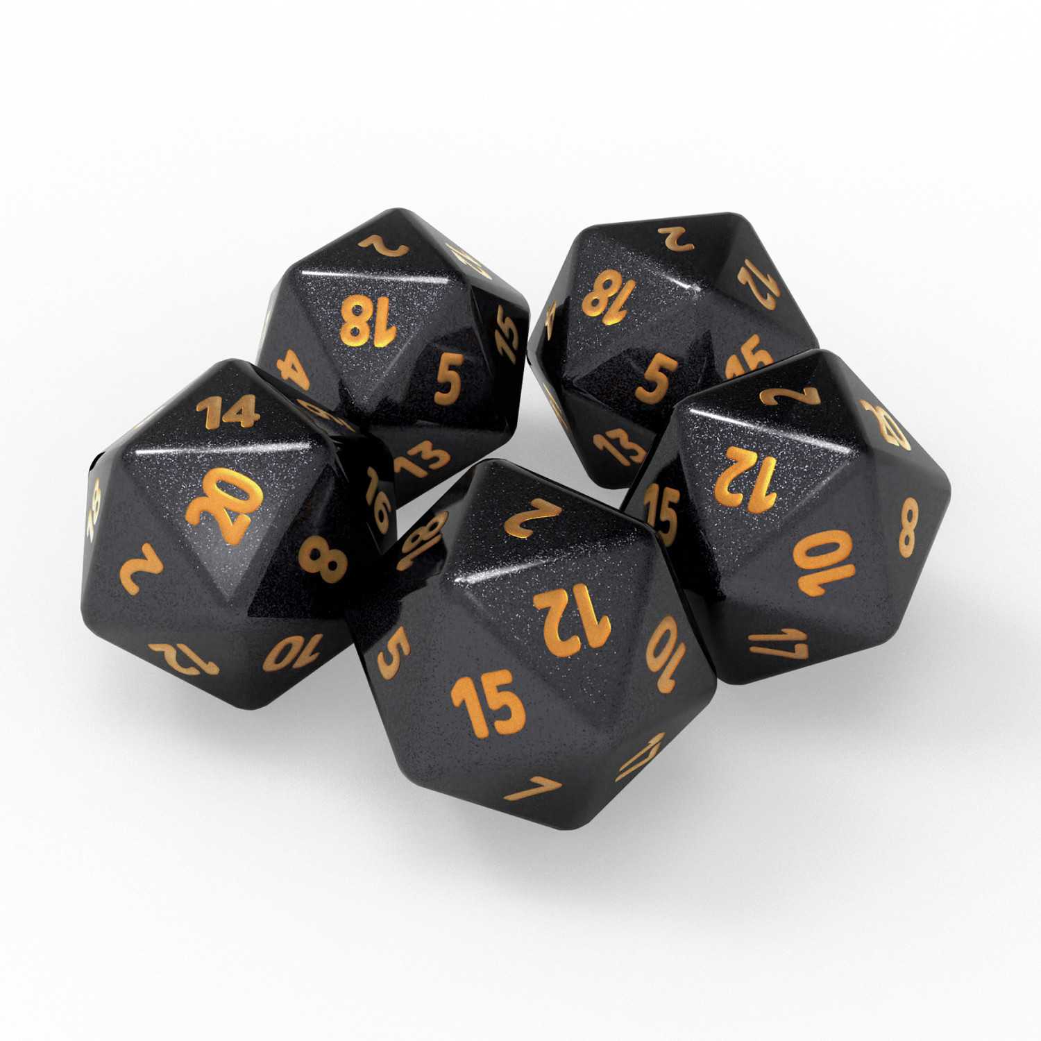 5x Dados D20 20mm - Negro