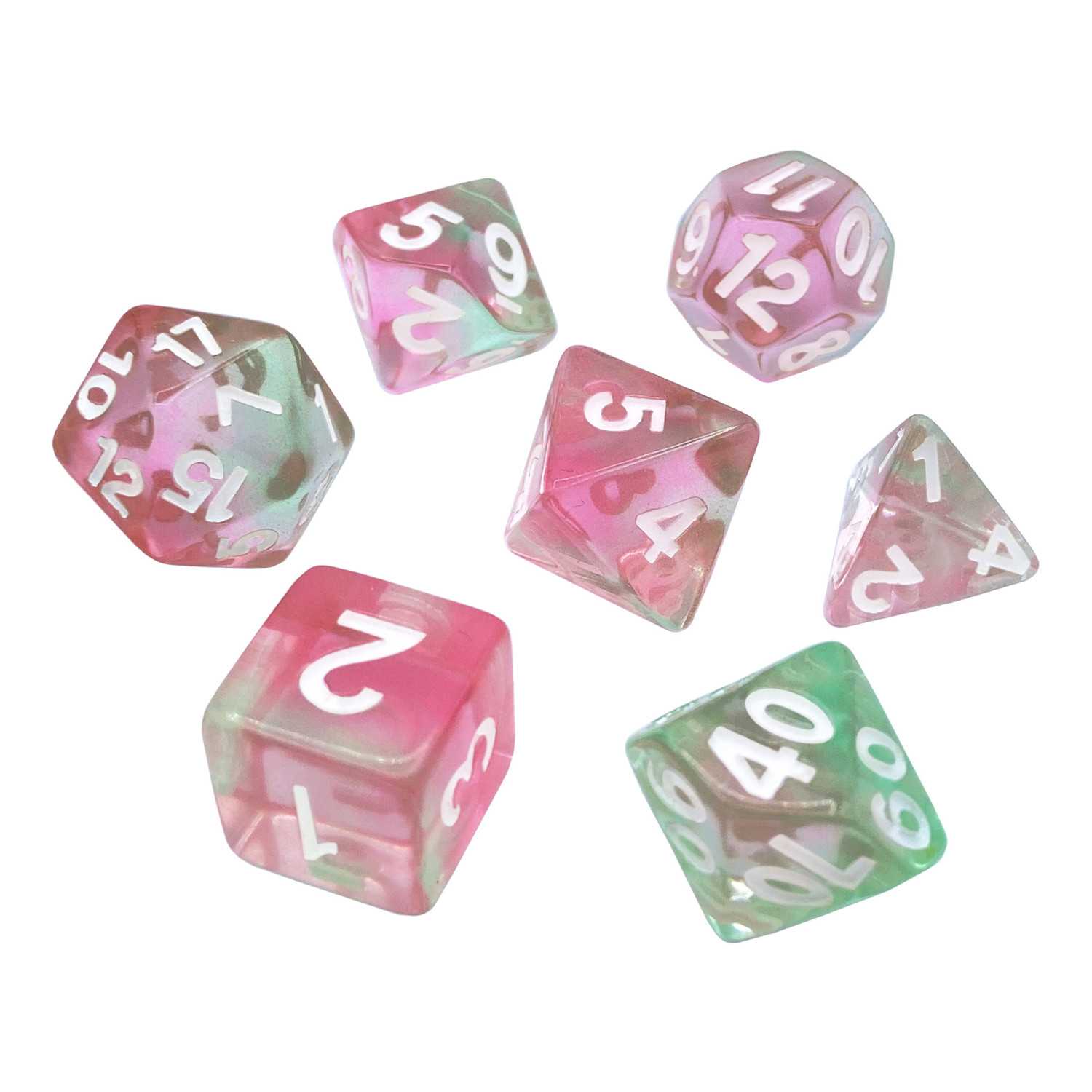7x Dados Mix 16mm - Rosa Claro