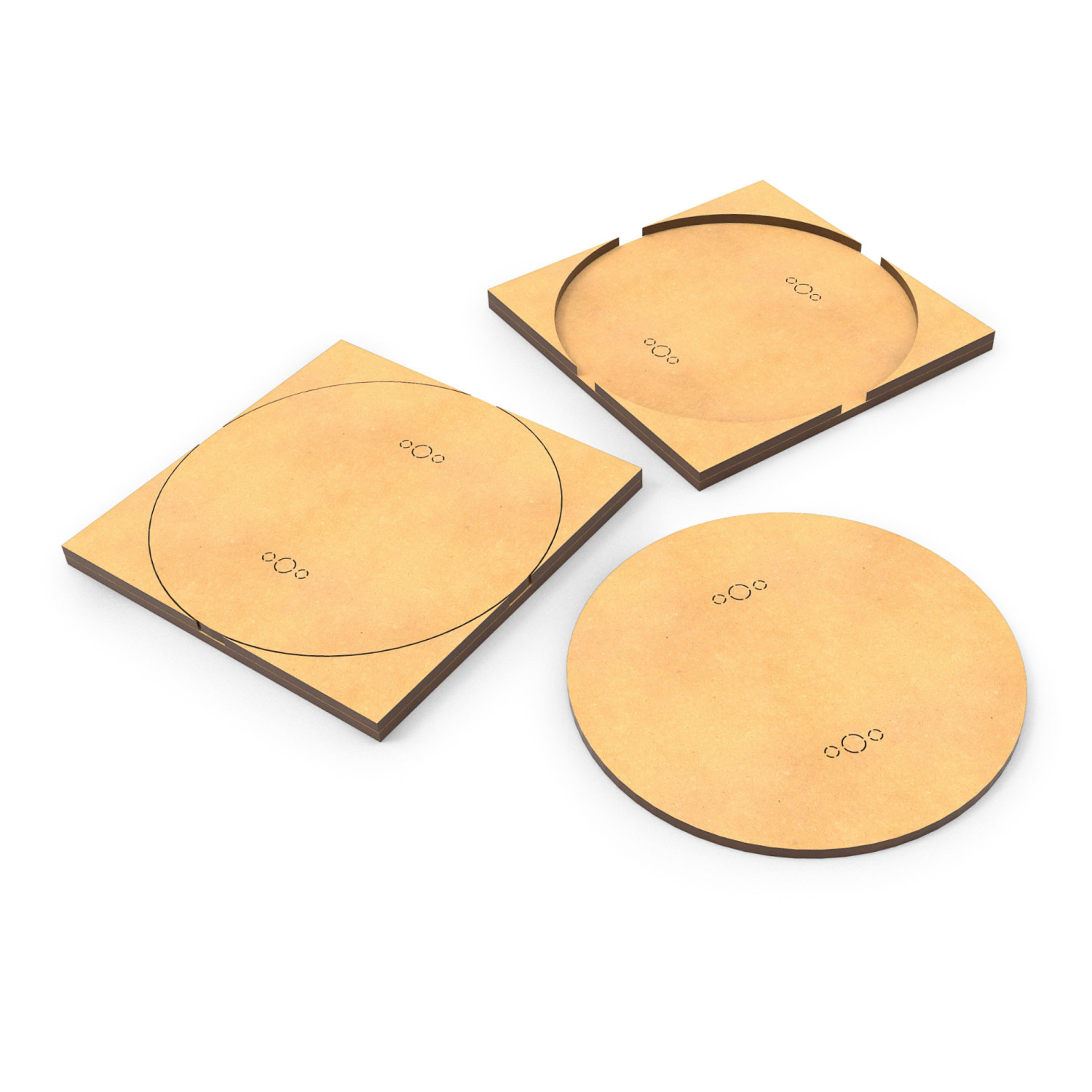 Adaptador peana DM - Redondo 100mm a Cuadrado