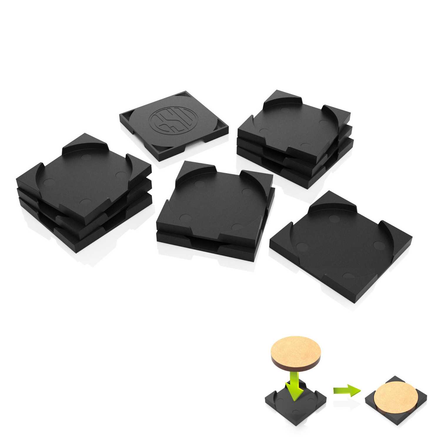 Adaptador Peana Redonda a Cuadrada 40mm