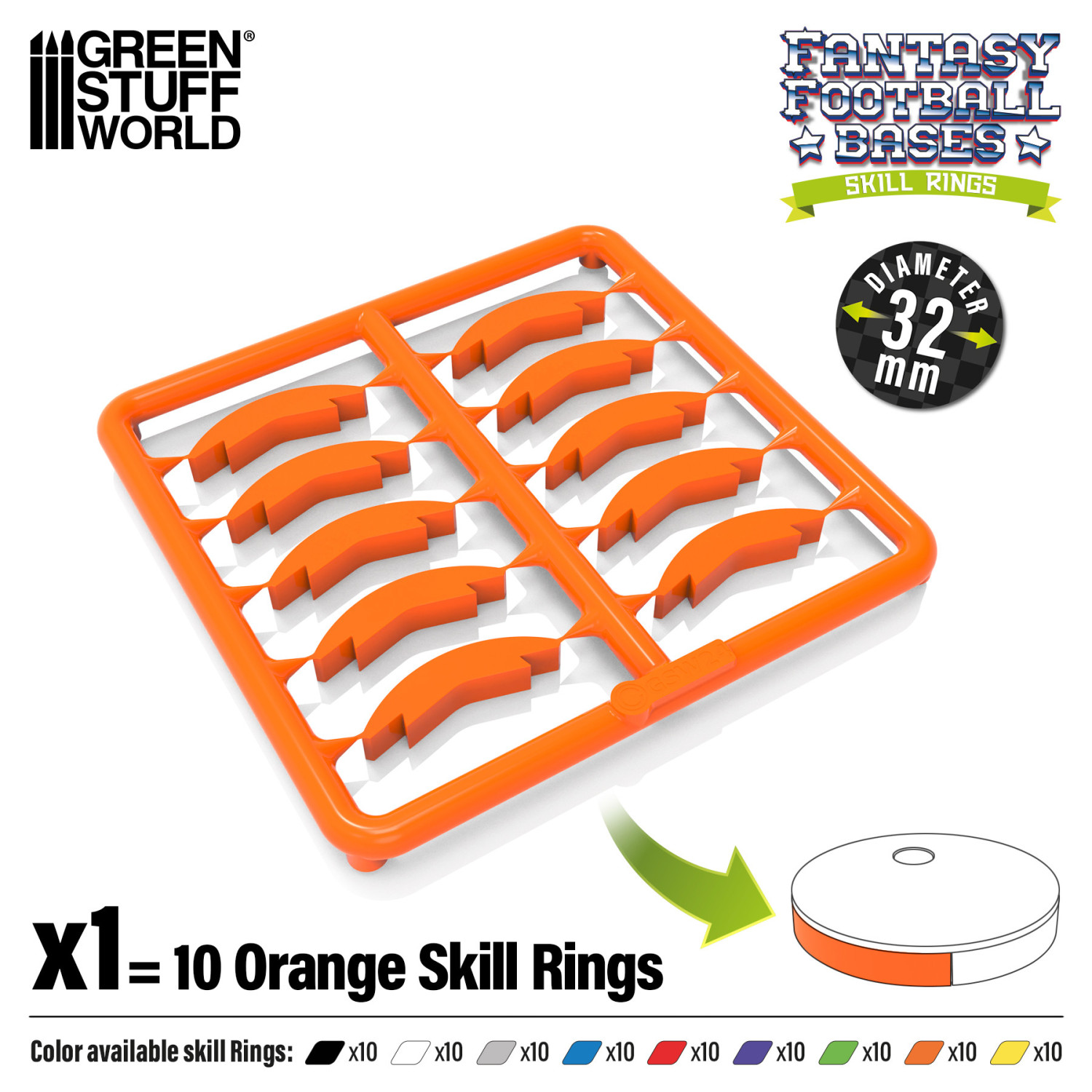 Anillos de habilidad 32mm Naranja