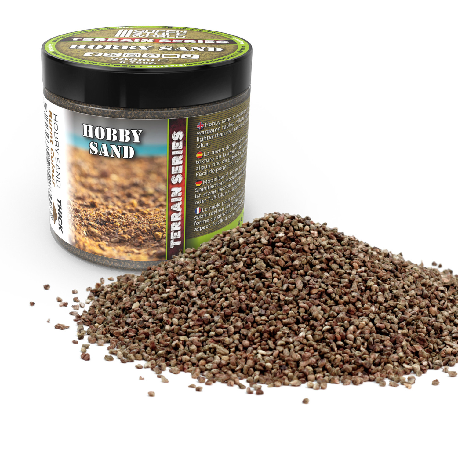 Arena Modelismo Gruesa 200ml - Marron Quemado