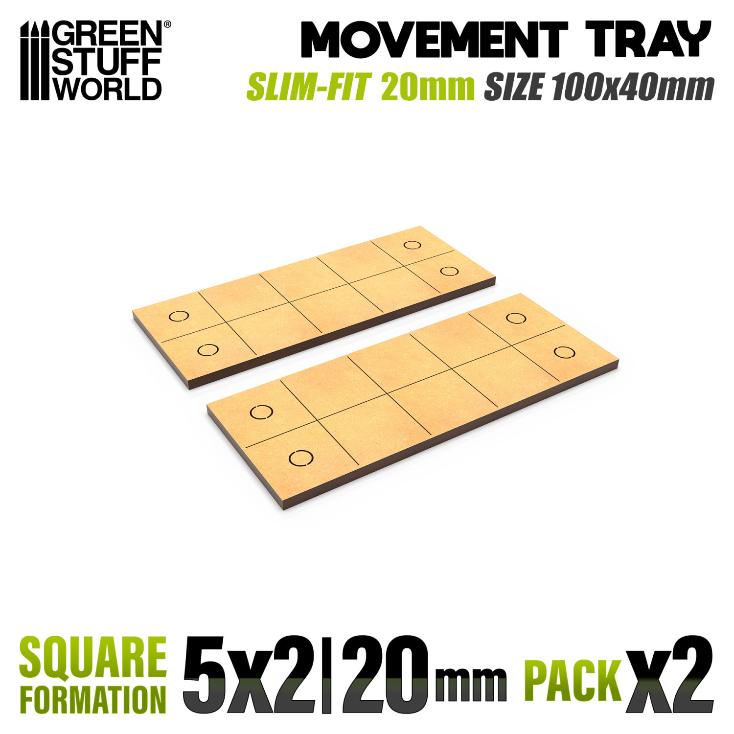 Bandejas de Movimiento DM - Slimfit Cuadradas 100x40mm
