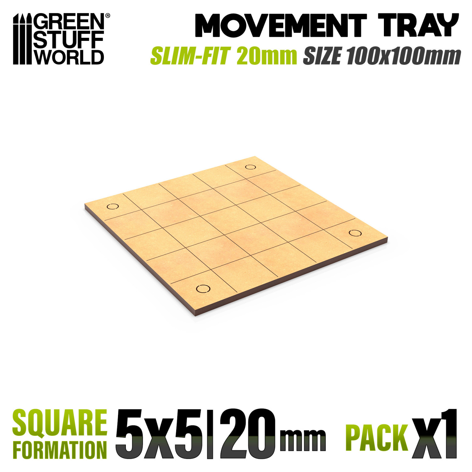 Bandejas de Movimiento DM - Slimfit Cuadradas 100x100mm