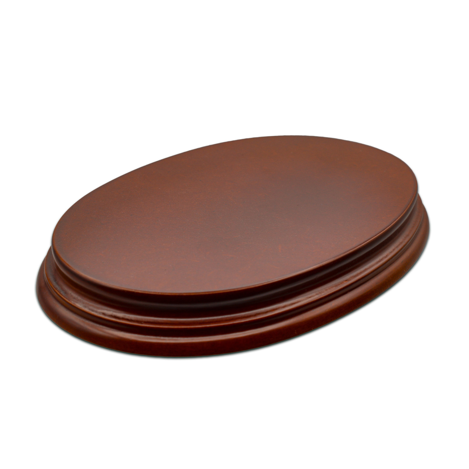 Base de Madera Ovalada Marrón Avellana 17x11 cm
