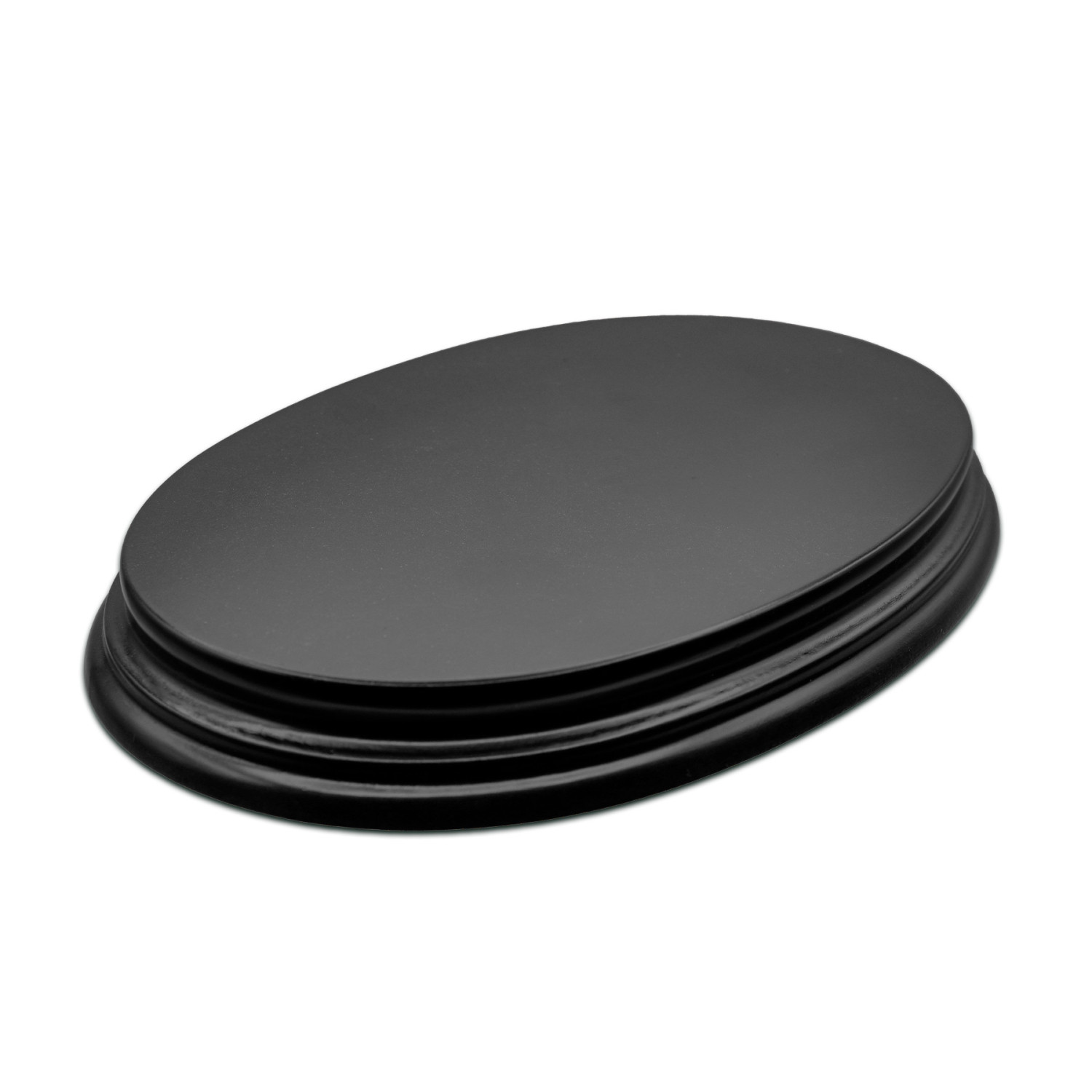 Base de Madera Ovalada Negra 17x11 cm