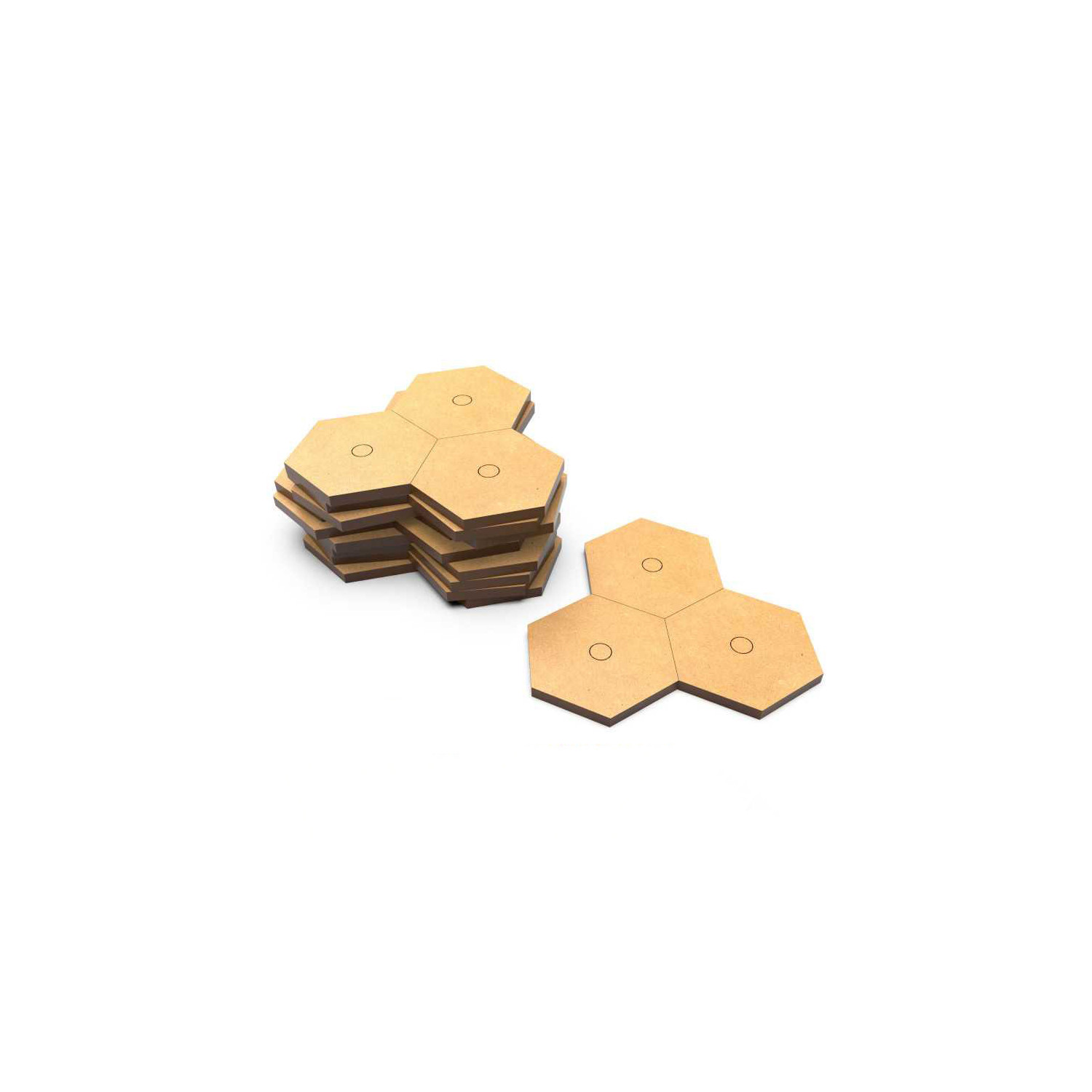 Bases Hexagonales Triples 32mm - Tipo 2