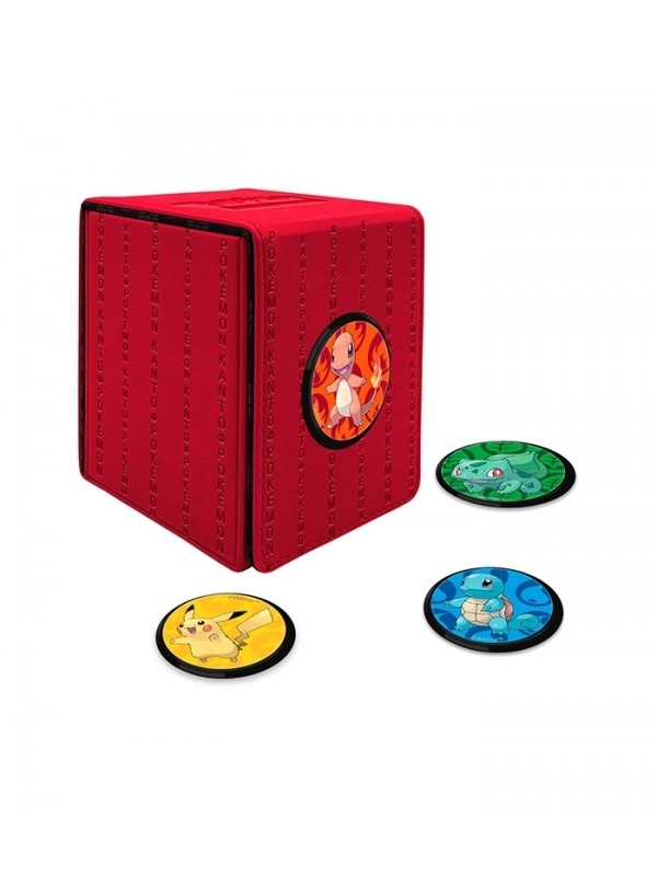 Caja de mazo Alcove Click Deck Box Kanto Pokémon Rojo Ultra Pro