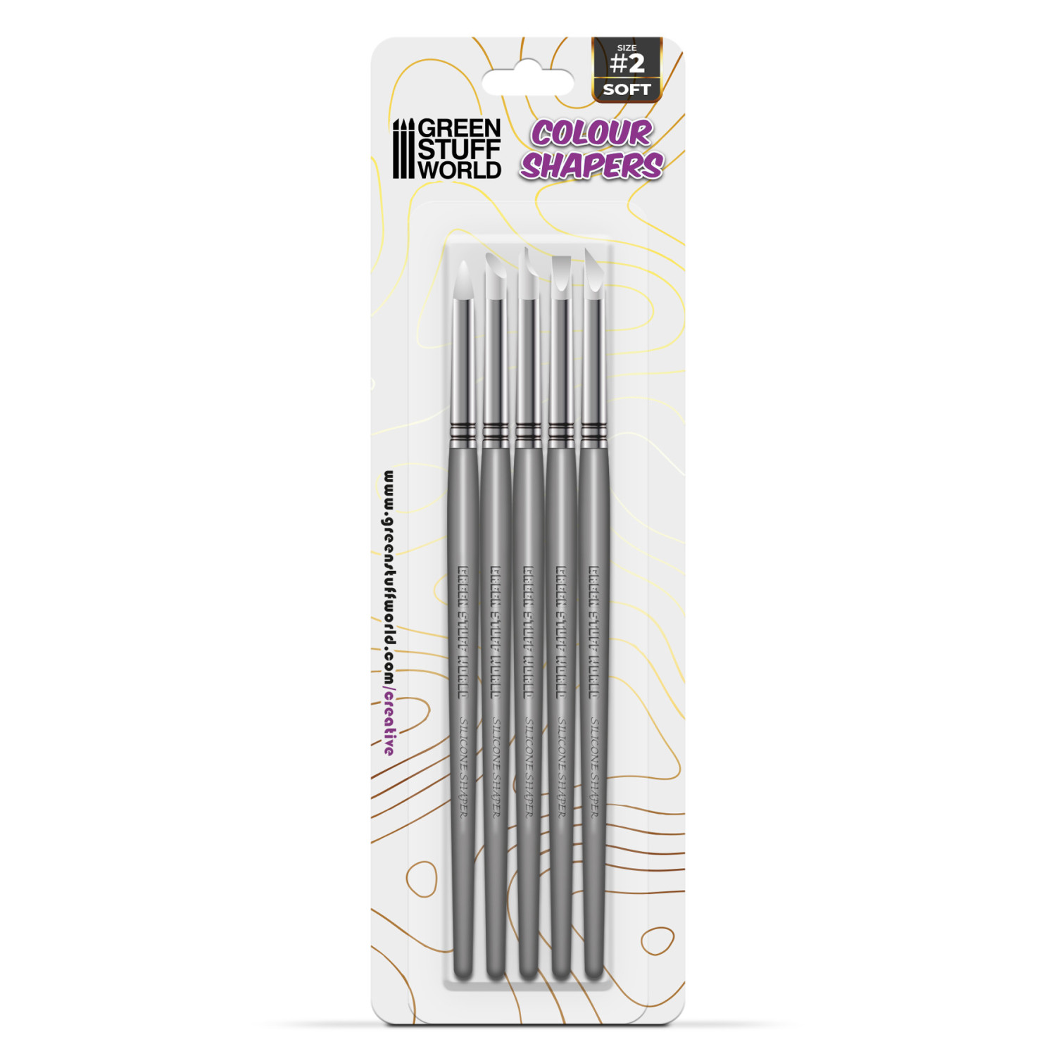 Pinceles Silicona - Tamaño 2 - BLANCO SOFT